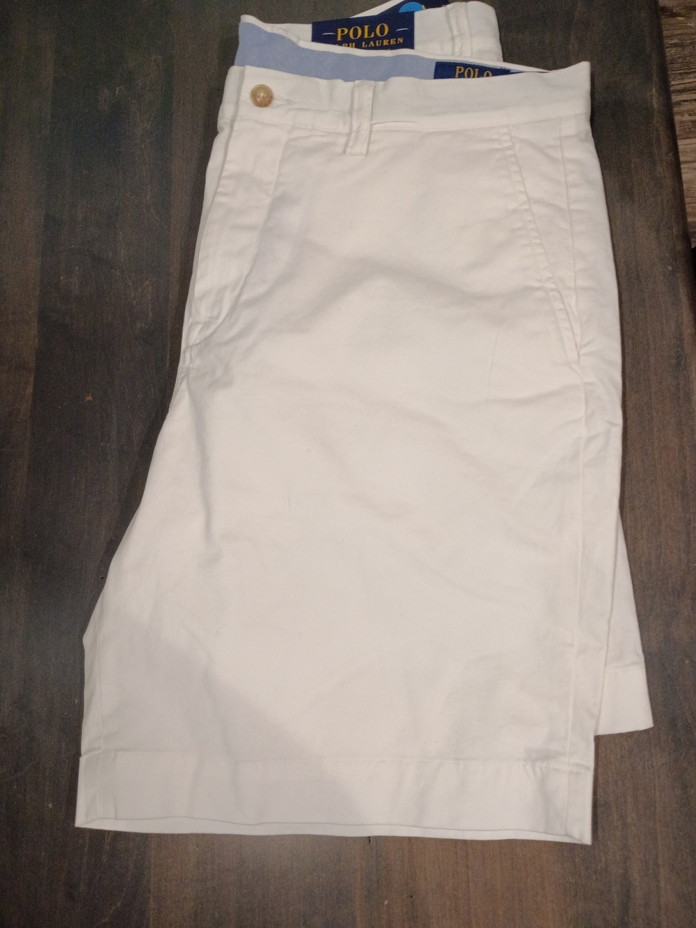 Polo Ralph Lauren Mens Classic White Flat Front Shorts Size 35 New